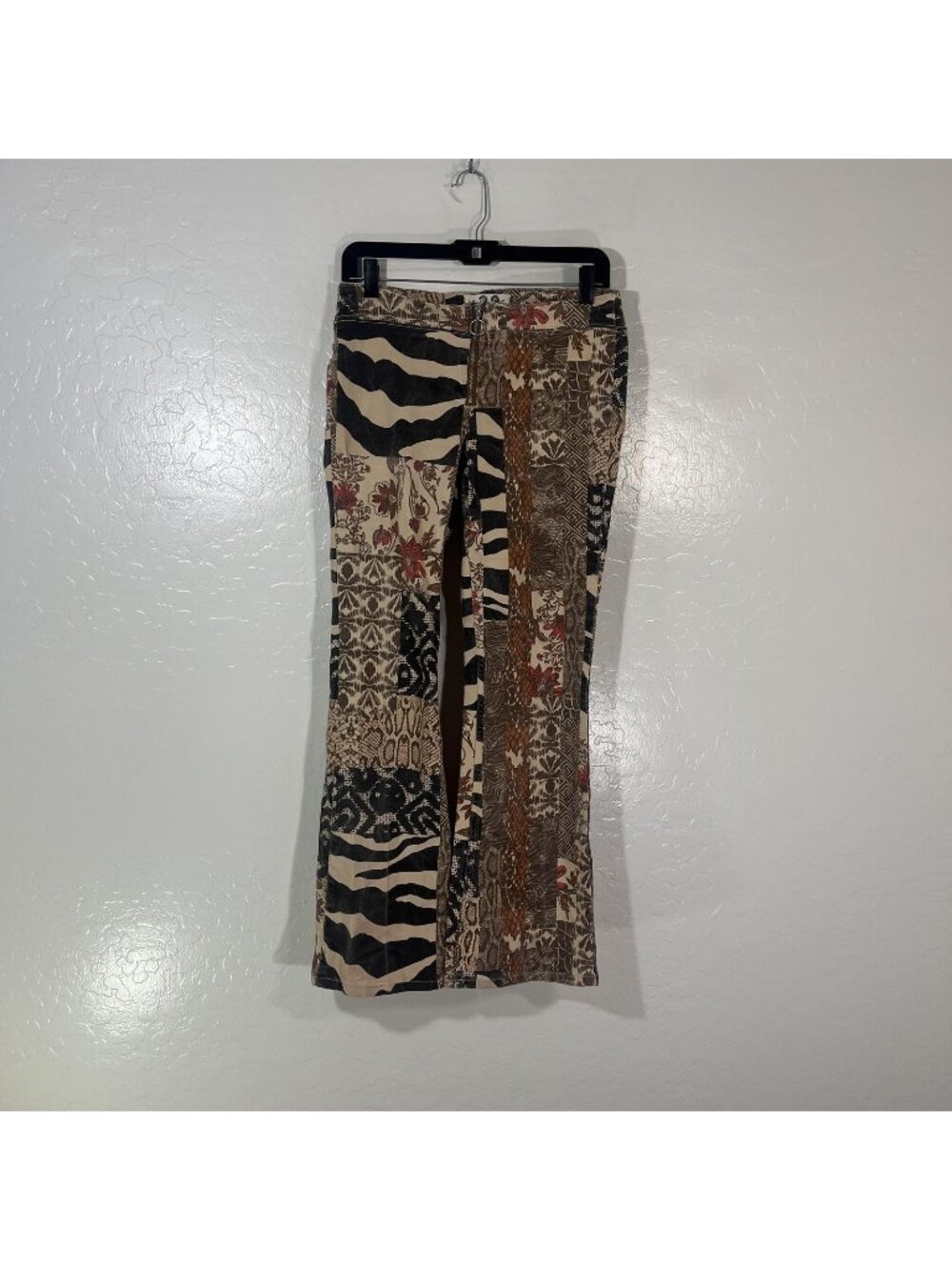 We The Free Dress Pants Womens 28 Multicolor Animal Patchwork Twill Stretch